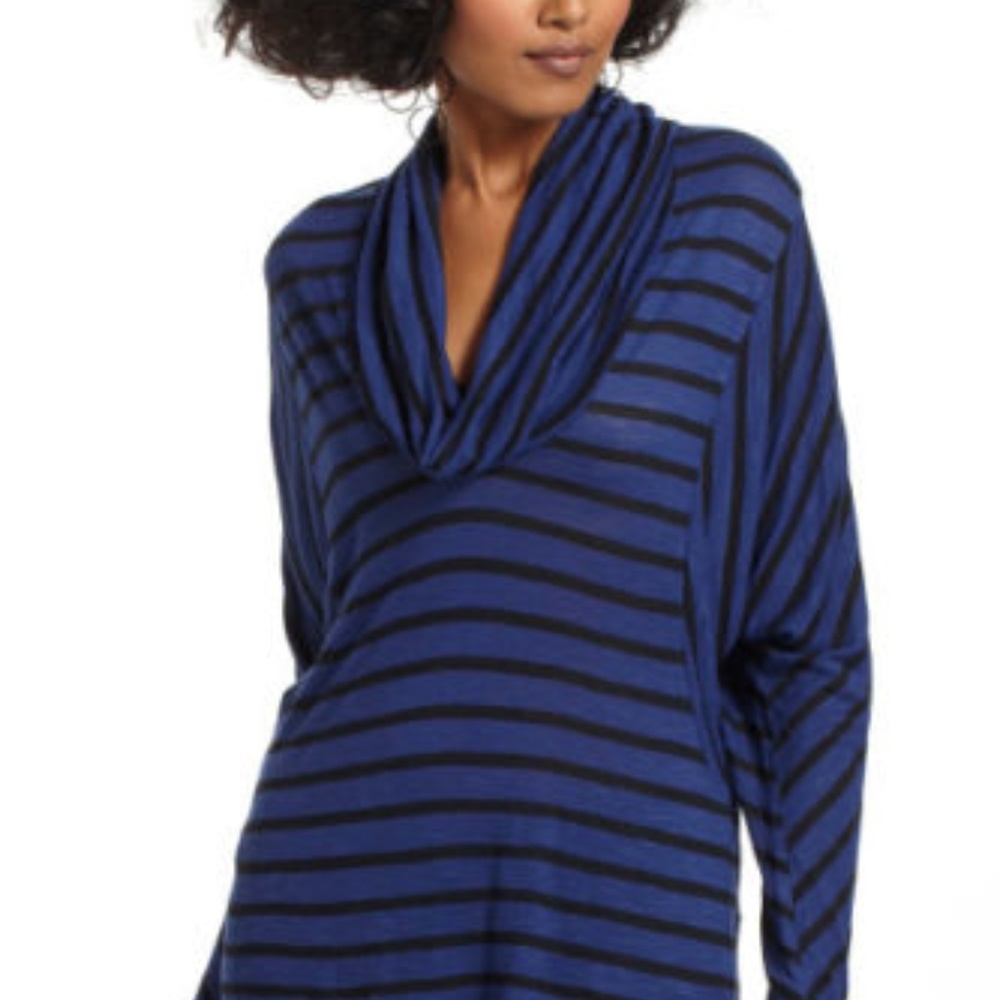 Anthropologie Striped Cowlneck Dolman Org.$84.00